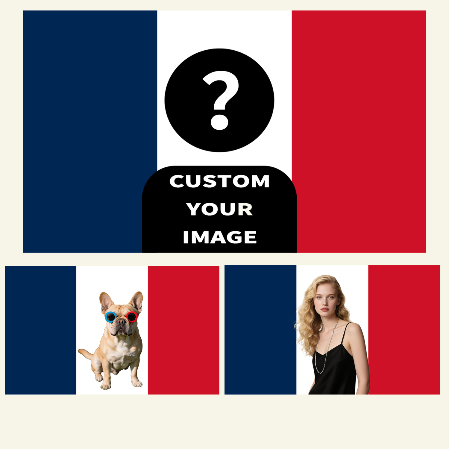 Event Party - 1pc 2D FLAT Personalize France/French Flag