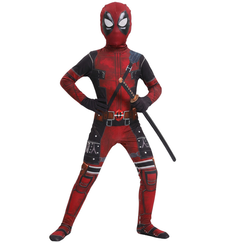 Party Favor Bag - 3-12Y Kids Deadpool Costume with Sword