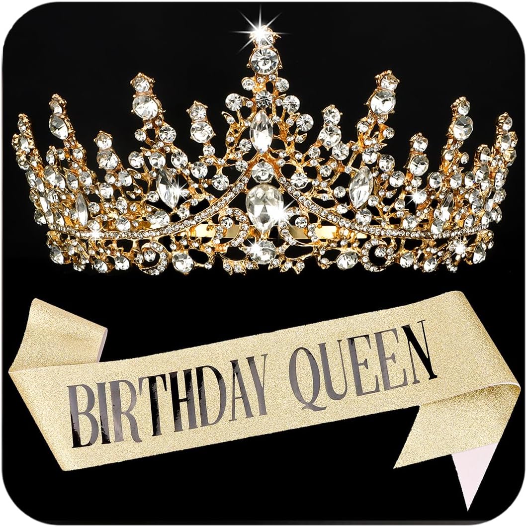 Birthday Sash Glitter - Silver Birthday Sash and Tiara Set