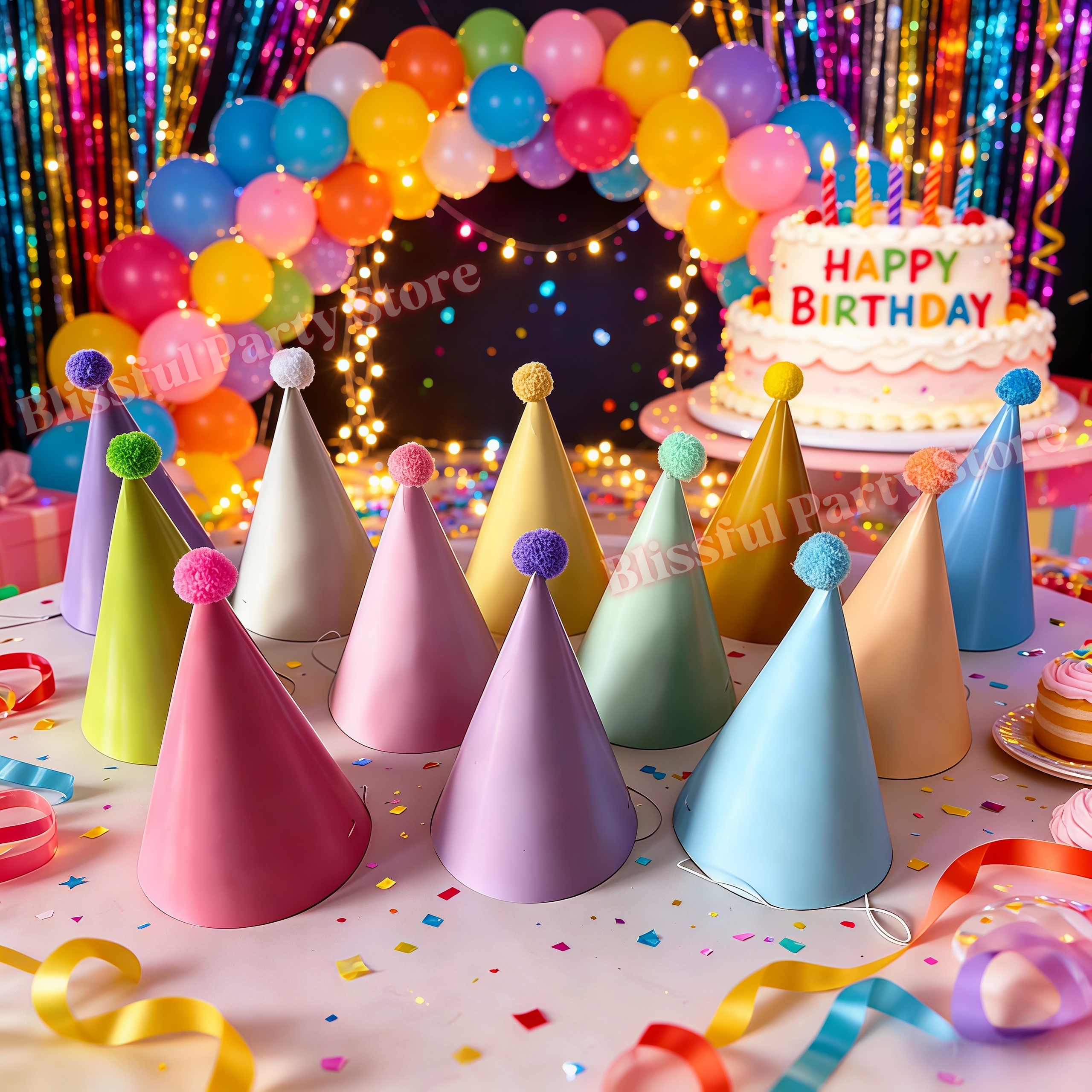 Colorful Birthday Party Hats M - Party Hat Cone recensie en prijs