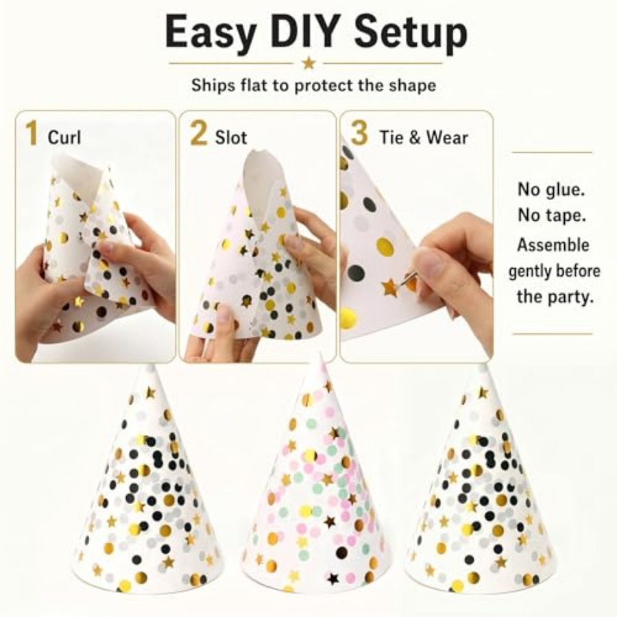 Boieo Gold Polka Dot Birthday  - Party Hat Cone recensie en prijs