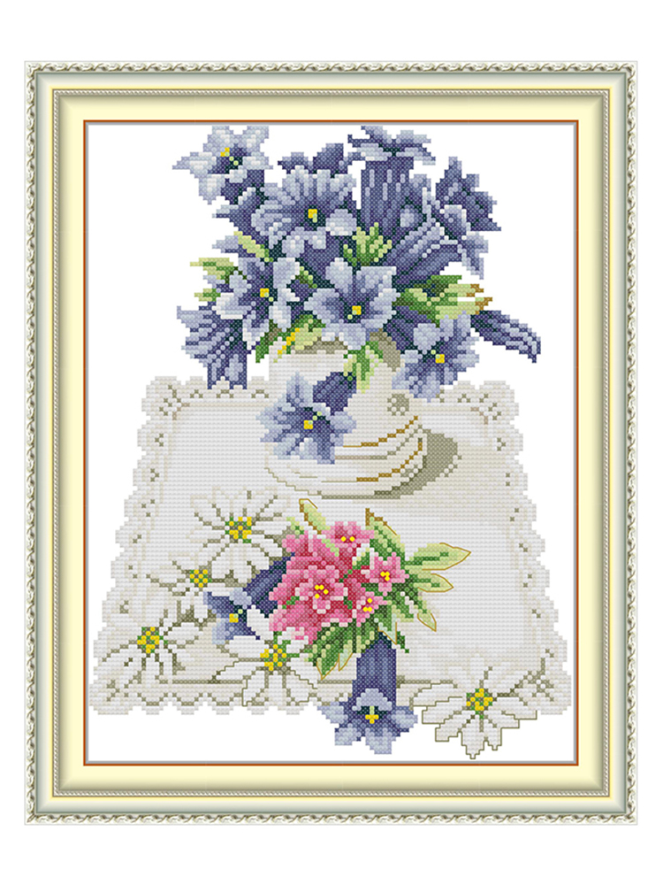 Blue Flowers On Lace Napkins P - Napkin Folding Set recensie en prijs