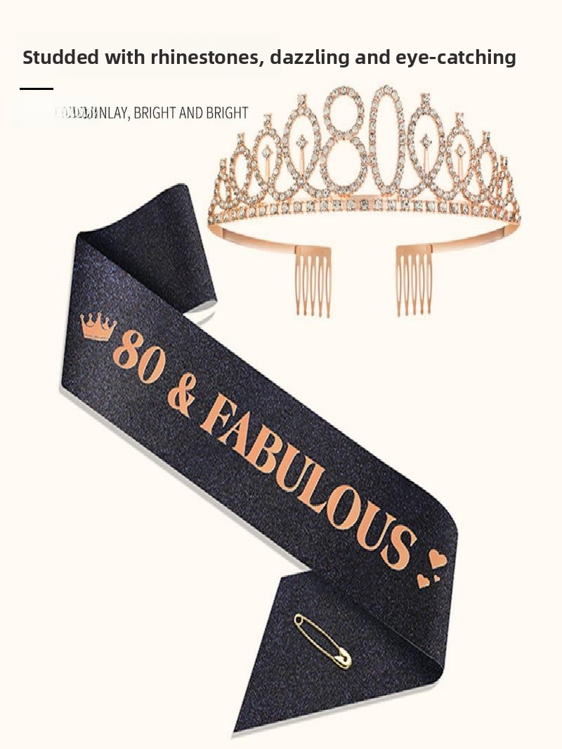 Champagne Gold Sparkle Crown S - Birthday Sash Glitter recensie en prijs