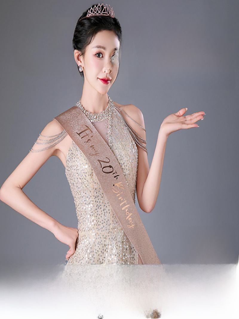 Champagne Gold Sparkle Crown S - Birthday Sash Glitter recensie en prijs