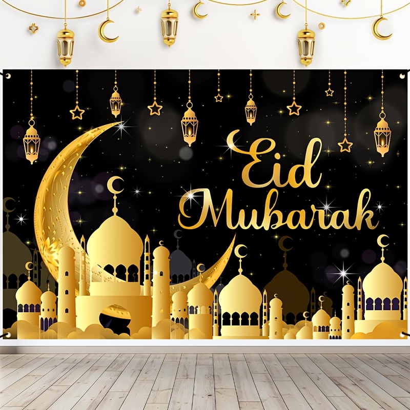 VIKAMA Eid Al Fitr Happy Backg - Party Banner Gold recensie en prijs