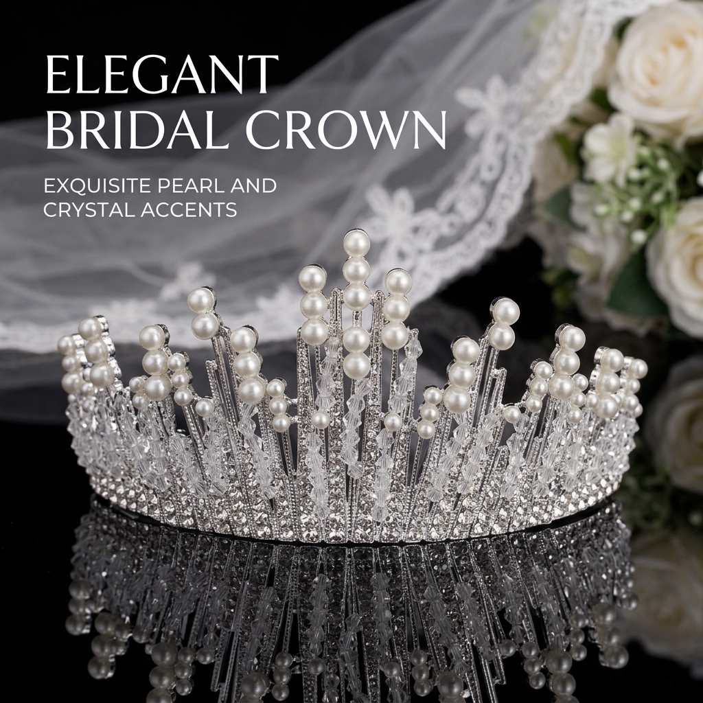 Bridal Pearl Crown Headpiece E - Event & Party Supply Photos recensie en prijs