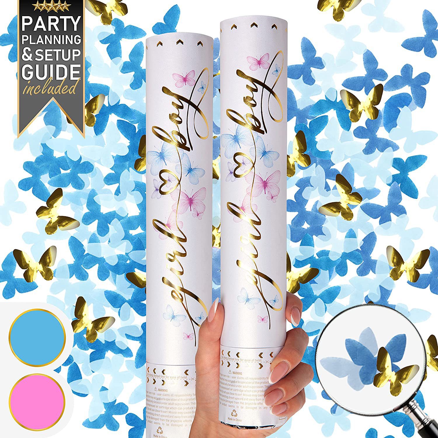 Gender reveal party confetti c - Confetti Cannon Tube recensie en prijs