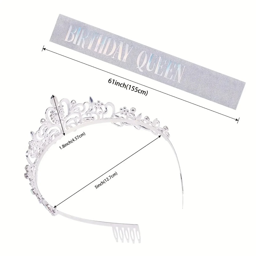 2pcs/Set Bling Rhinestone Crys - Birthday Sash Glitter recensie en prijs