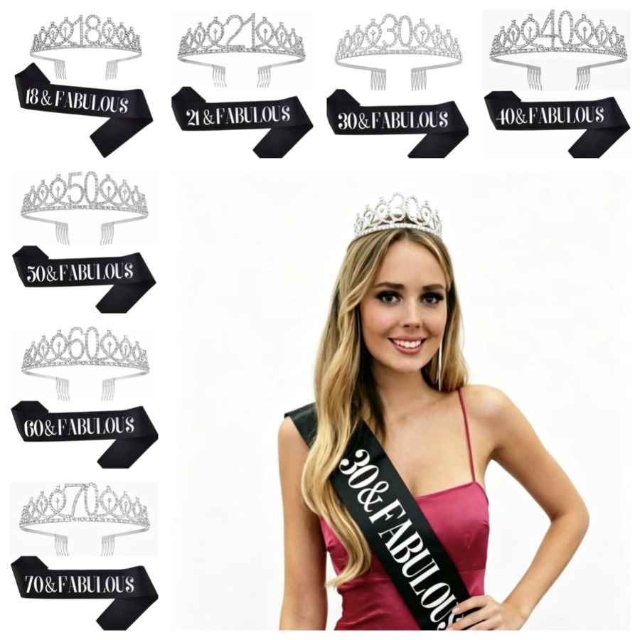 Glitter Silvery Birthday Tiara - Birthday Sash Glitter recensie en prijs