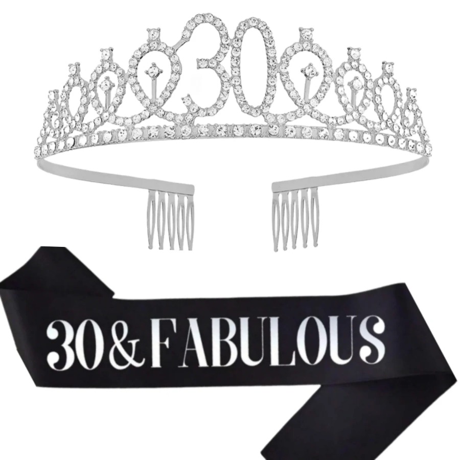 Glitter Silvery Birthday Tiara - Birthday Sash Glitter recensie en prijs