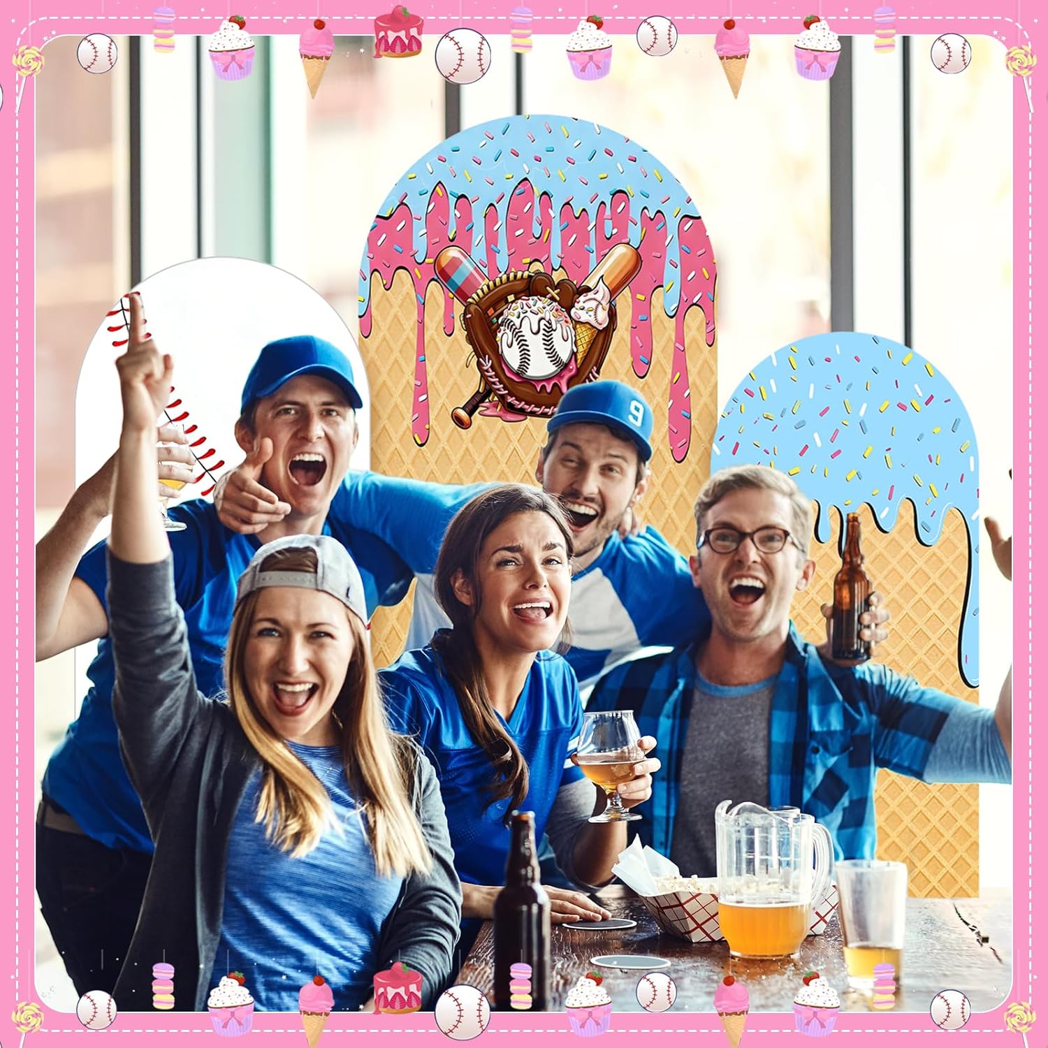 Baseball Ice Cream Drip Arch B - Dessert Table Backdrop recensie en prijs