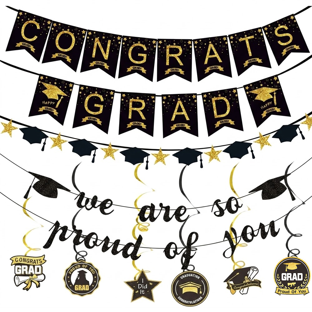 Graduation Party Decoration Se - Party Banner Gold recensie en prijs