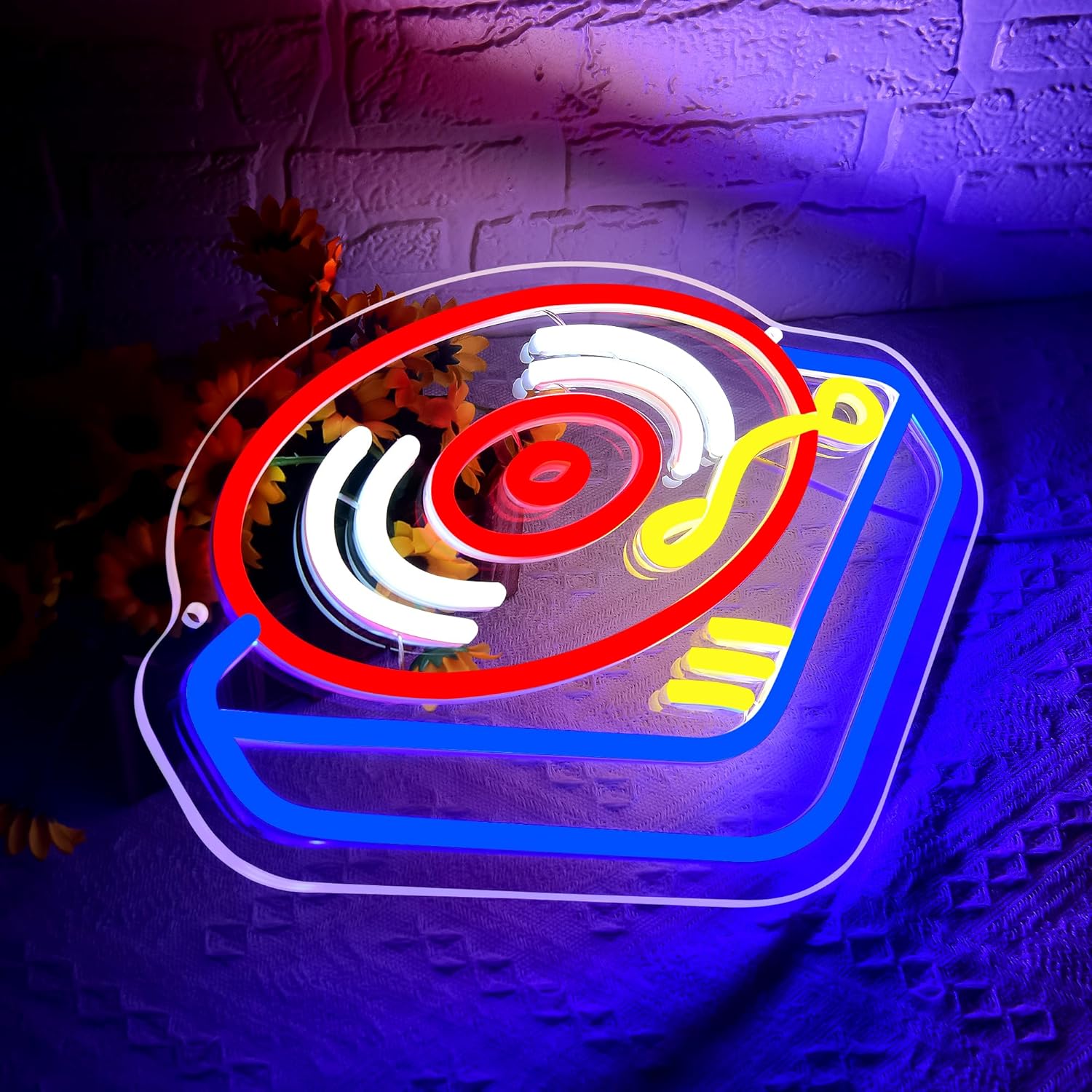 Record Player Neon Sign Guita  - Neon Sign Party recensie en prijs
