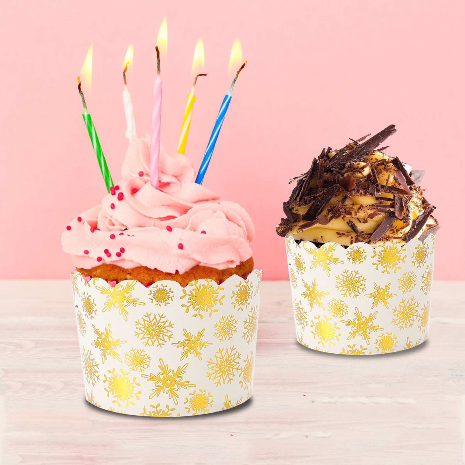 50Pcs Gold Foil Cake Cups Prem - Plastic Cup 50Pcs recensie en prijs