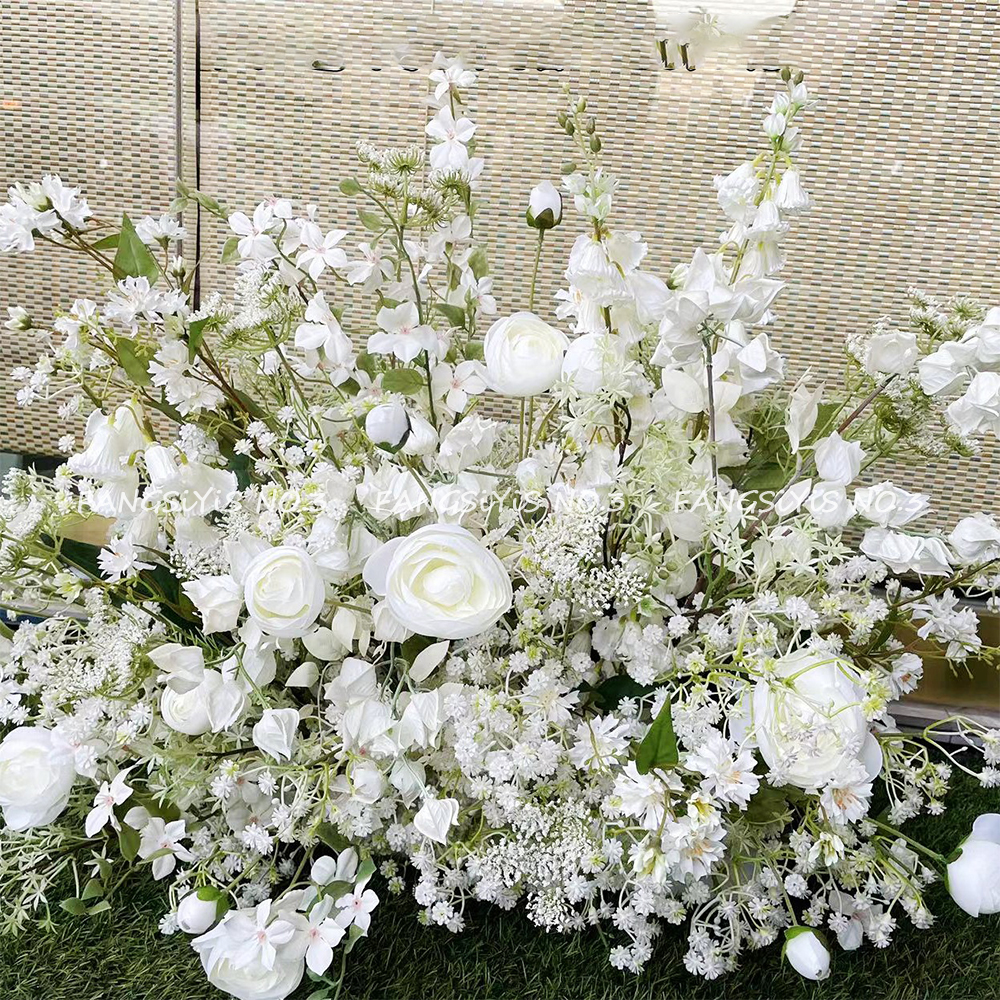 100/50CM Artificial White Rose - Flower Wall Panel recensie en prijs