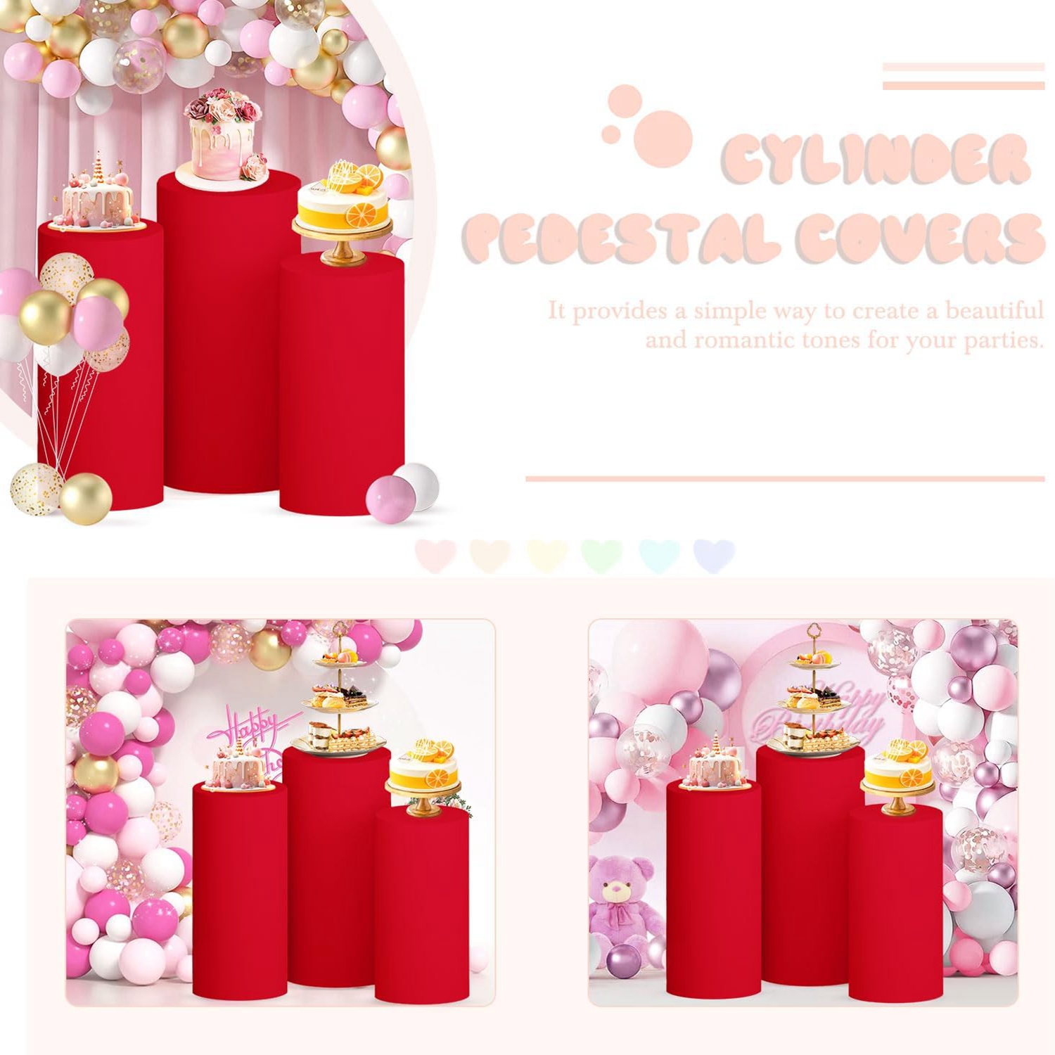 Yeele Red Cylinder Stand Cover - Dessert Table Backdrop recensie en prijs