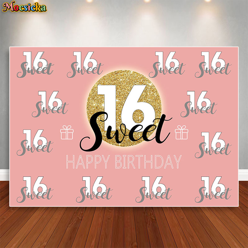 Mocsicka Sweet 16 Birthday Bac - Dessert Table Backdrop recensie en prijs