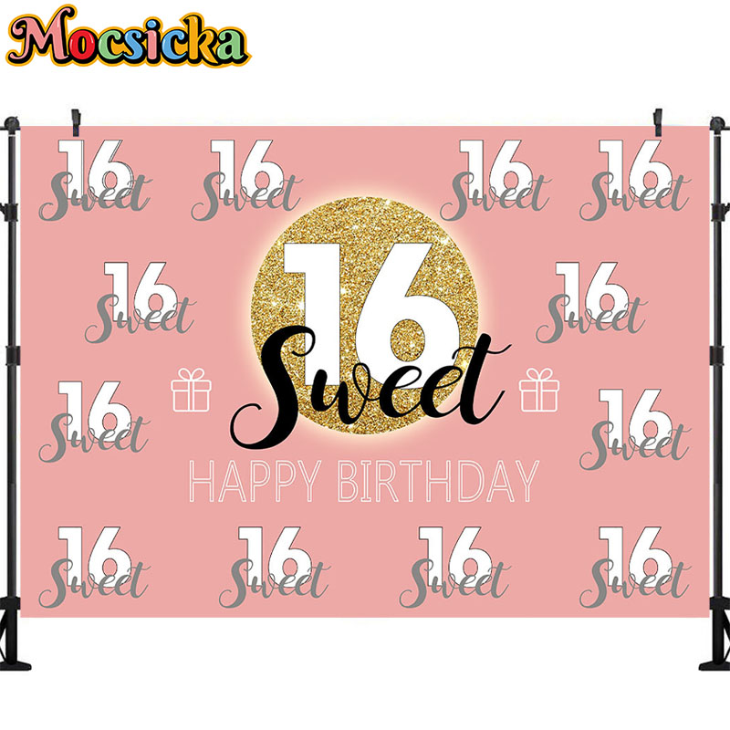 Mocsicka Sweet 16 Birthday Bac - Dessert Table Backdrop recensie en prijs