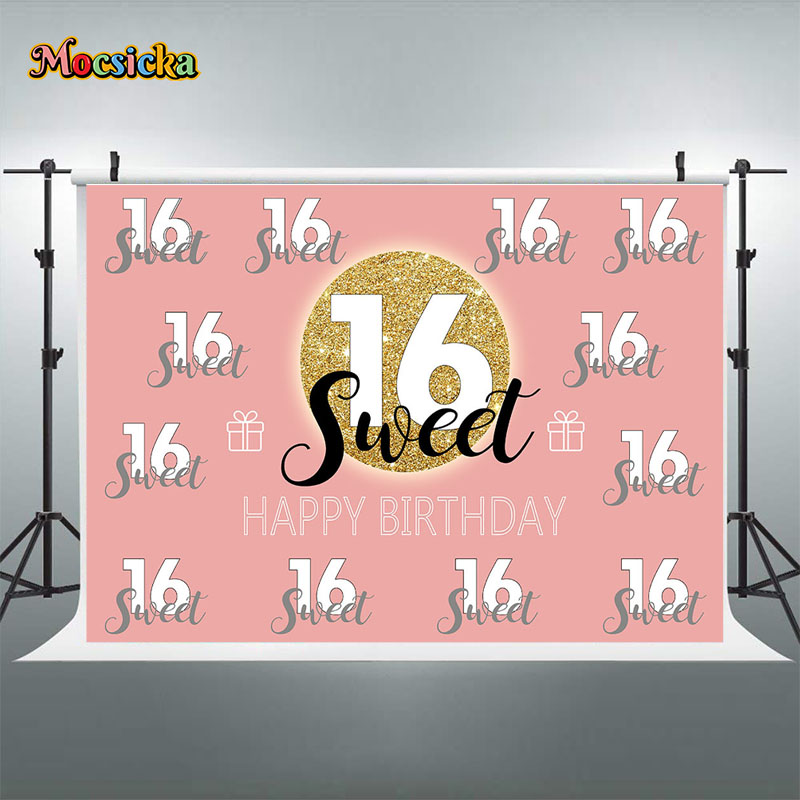 Mocsicka Sweet 16 Birthday Bac - Dessert Table Backdrop recensie en prijs