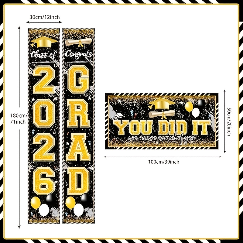 2D 3Pcs 2026 Graduation Banner - Party Banner Gold recensie en prijs