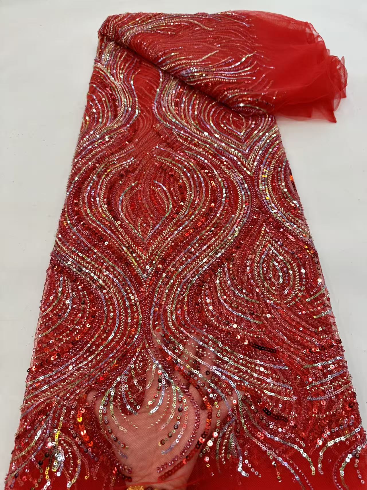 Luxury Red African Beaded Mesh - Glitter Tablecloth recensie en prijs