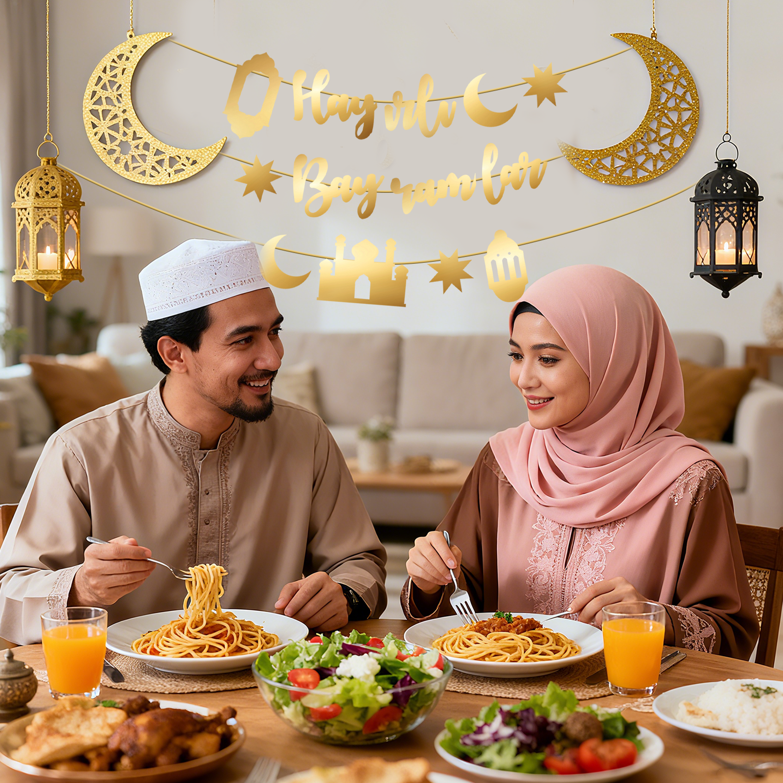 Hayirli Bayramlar Garland Deco - Party Banner Gold recensie en prijs