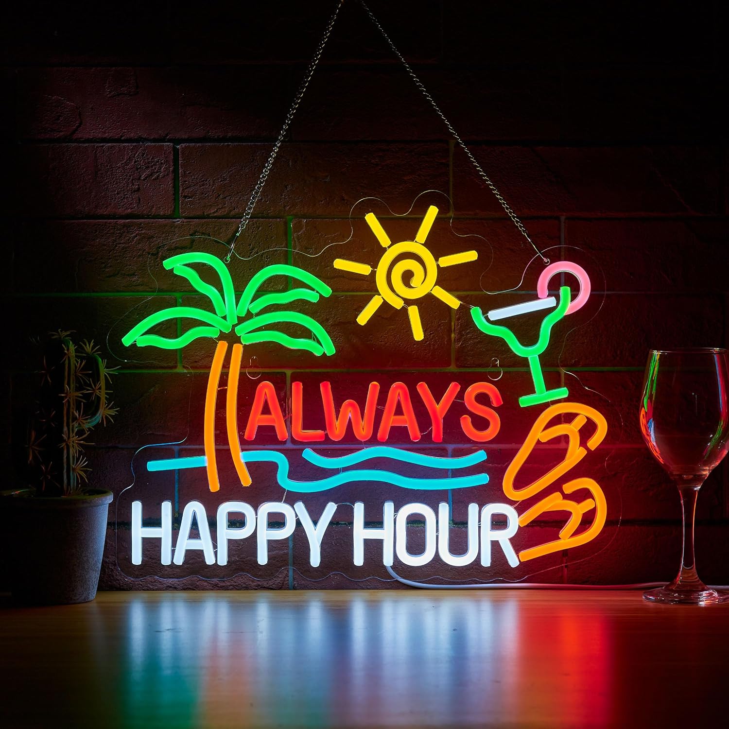 Always Happy Hour Beer Bar Neo - Neon Sign Party recensie en prijs