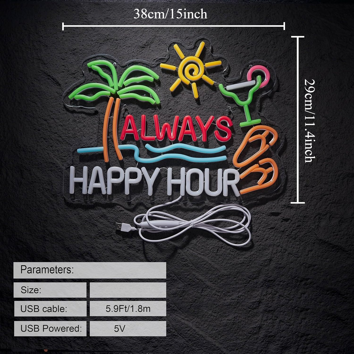 Always Happy Hour Beer Bar Neo - Neon Sign Party recensie en prijs