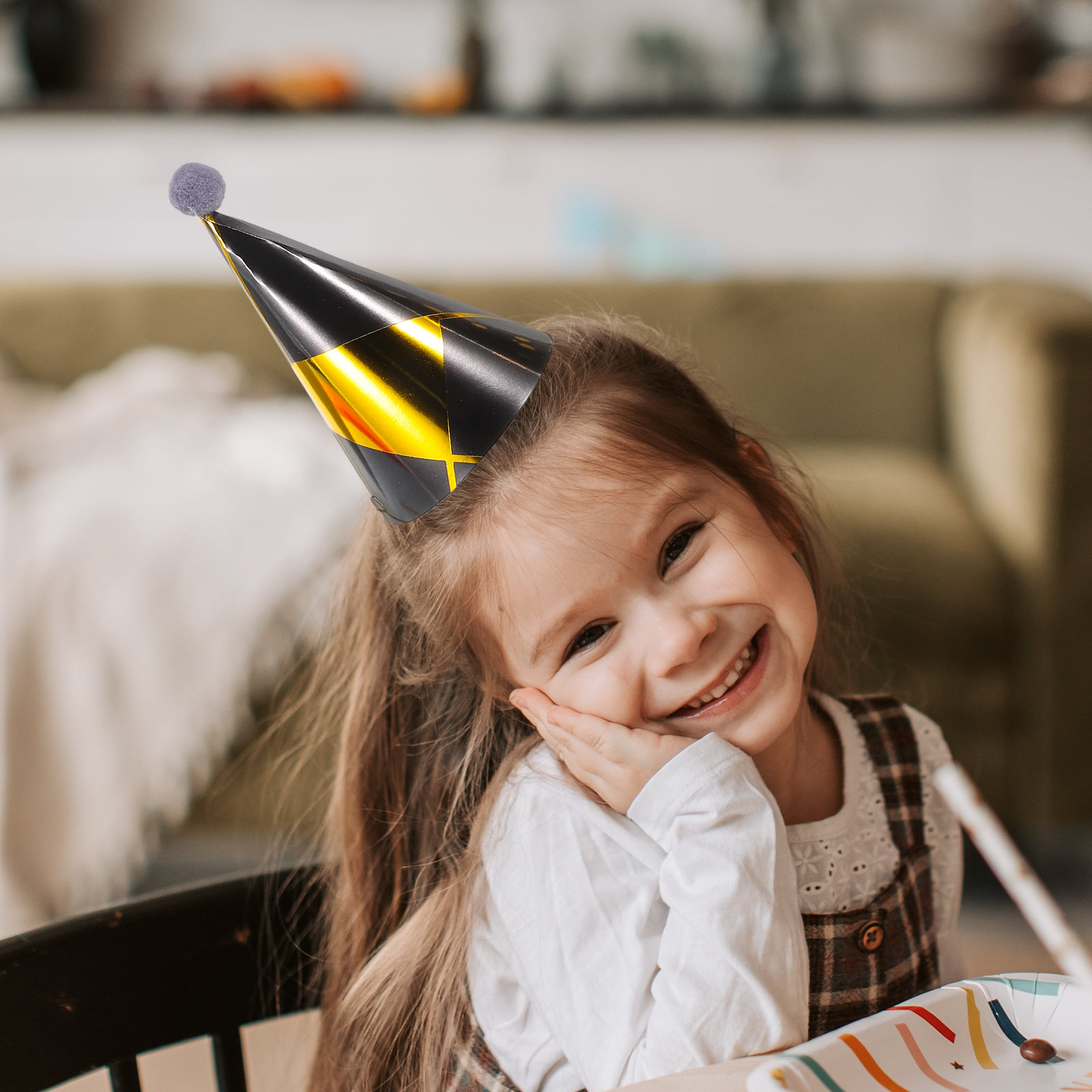 3Pcs Elegant Gold Foil Birthda - Party Hat Cone recensie en prijs