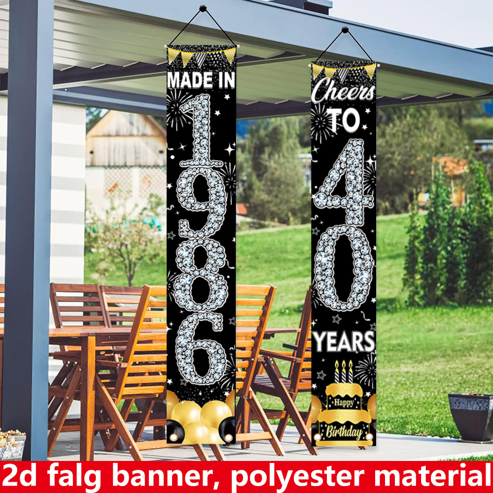 2Pcs 2D Flat 40th Birthday Ban - Party Banner Gold recensie en prijs