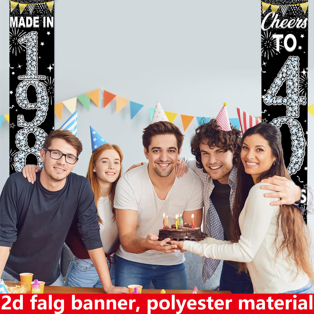 2Pcs 2D Flat 40th Birthday Ban - Party Banner Gold recensie en prijs