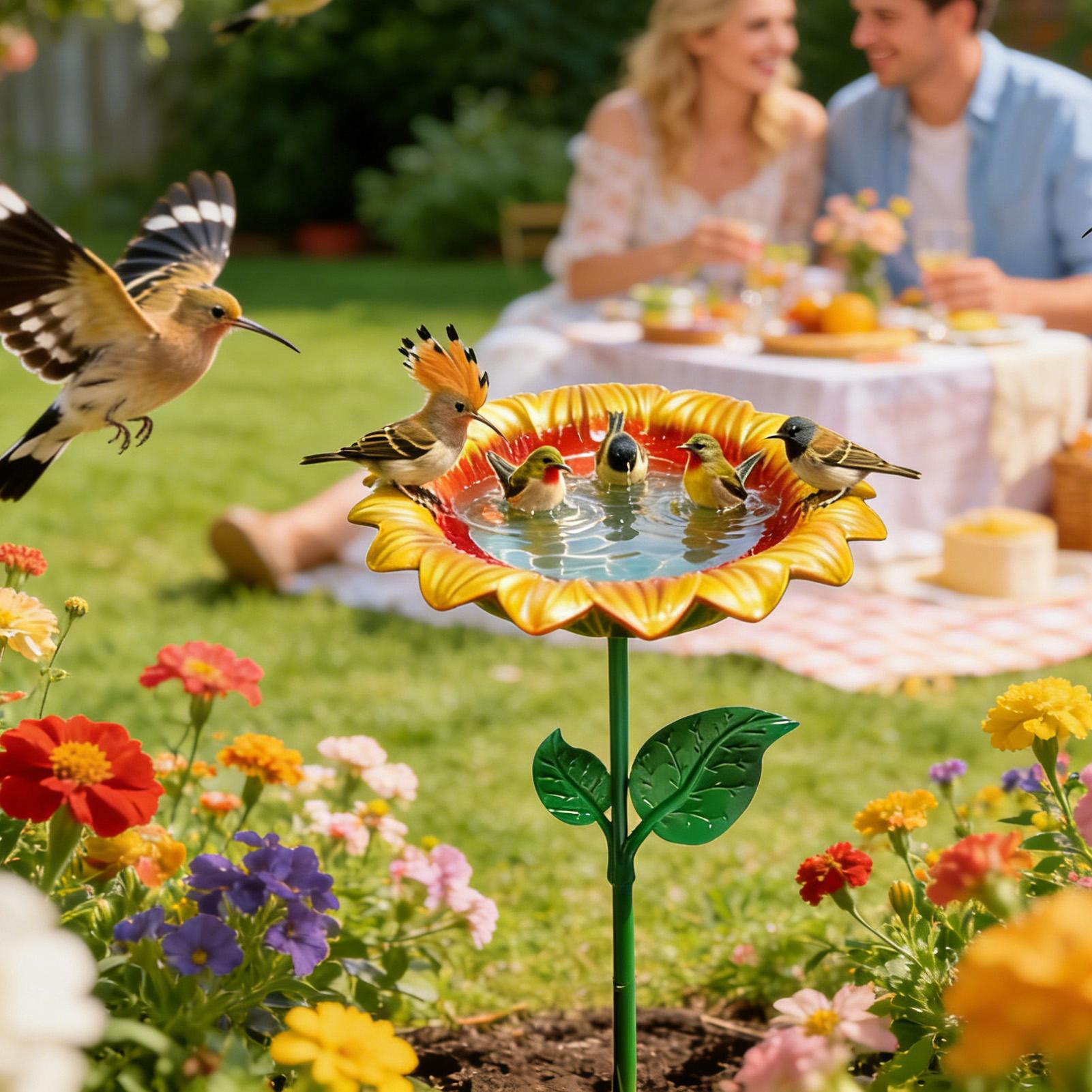Outdoor Bird Bath Metal Sunflo - Event Support recensie en prijs