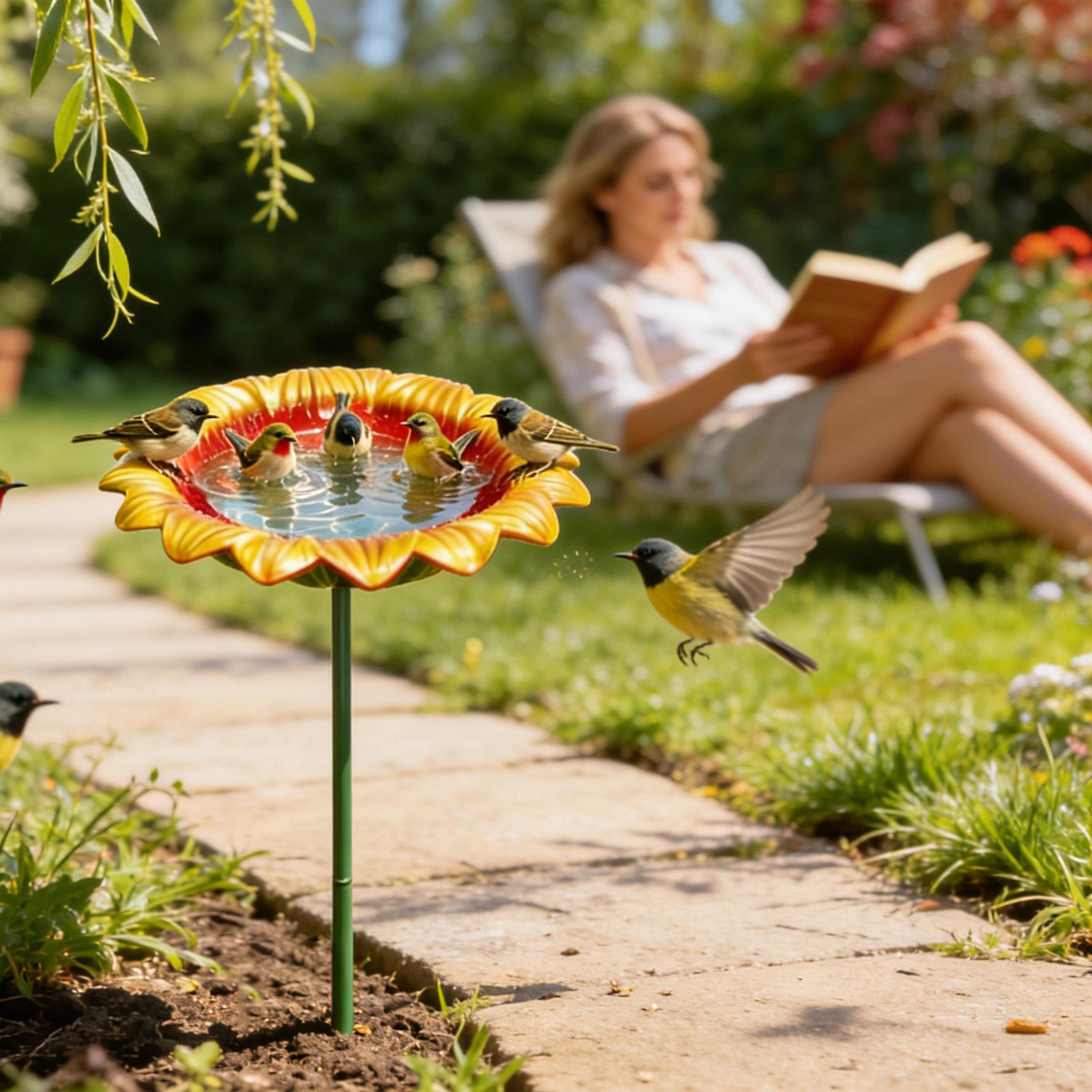 Outdoor Bird Bath Metal Sunflo - Event Support recensie en prijs