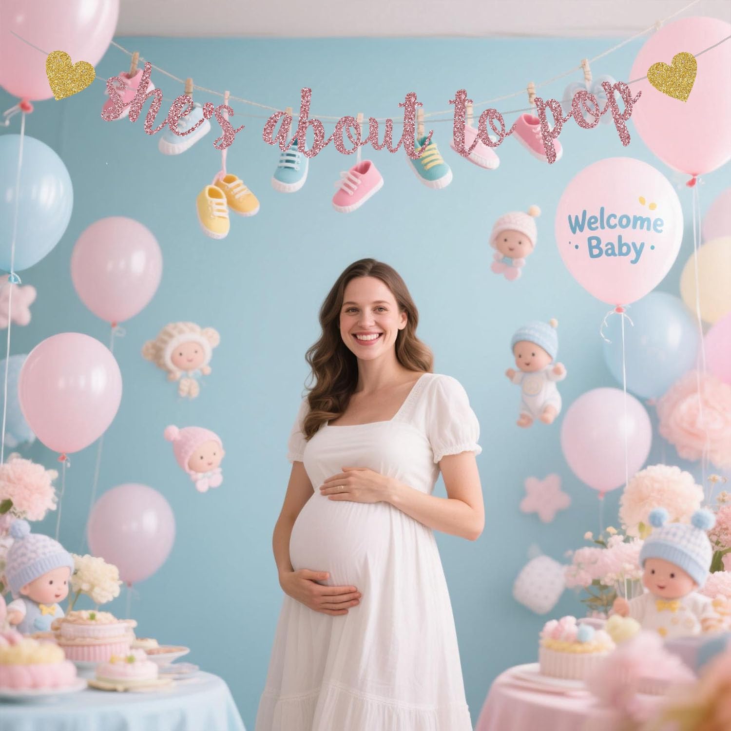 She's About to Pop Banner,Rose - Party Banner Gold recensie en prijs