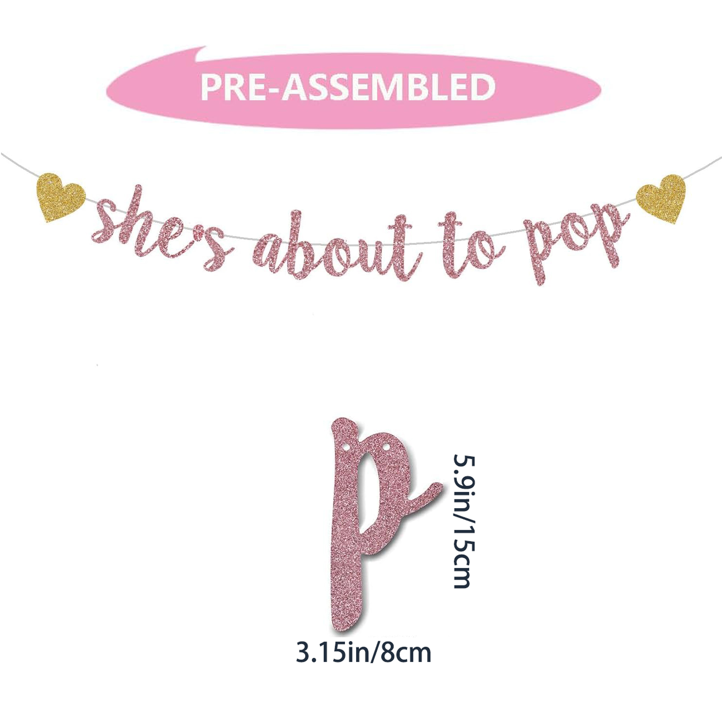 She's About to Pop Banner,Rose - Party Banner Gold recensie en prijs
