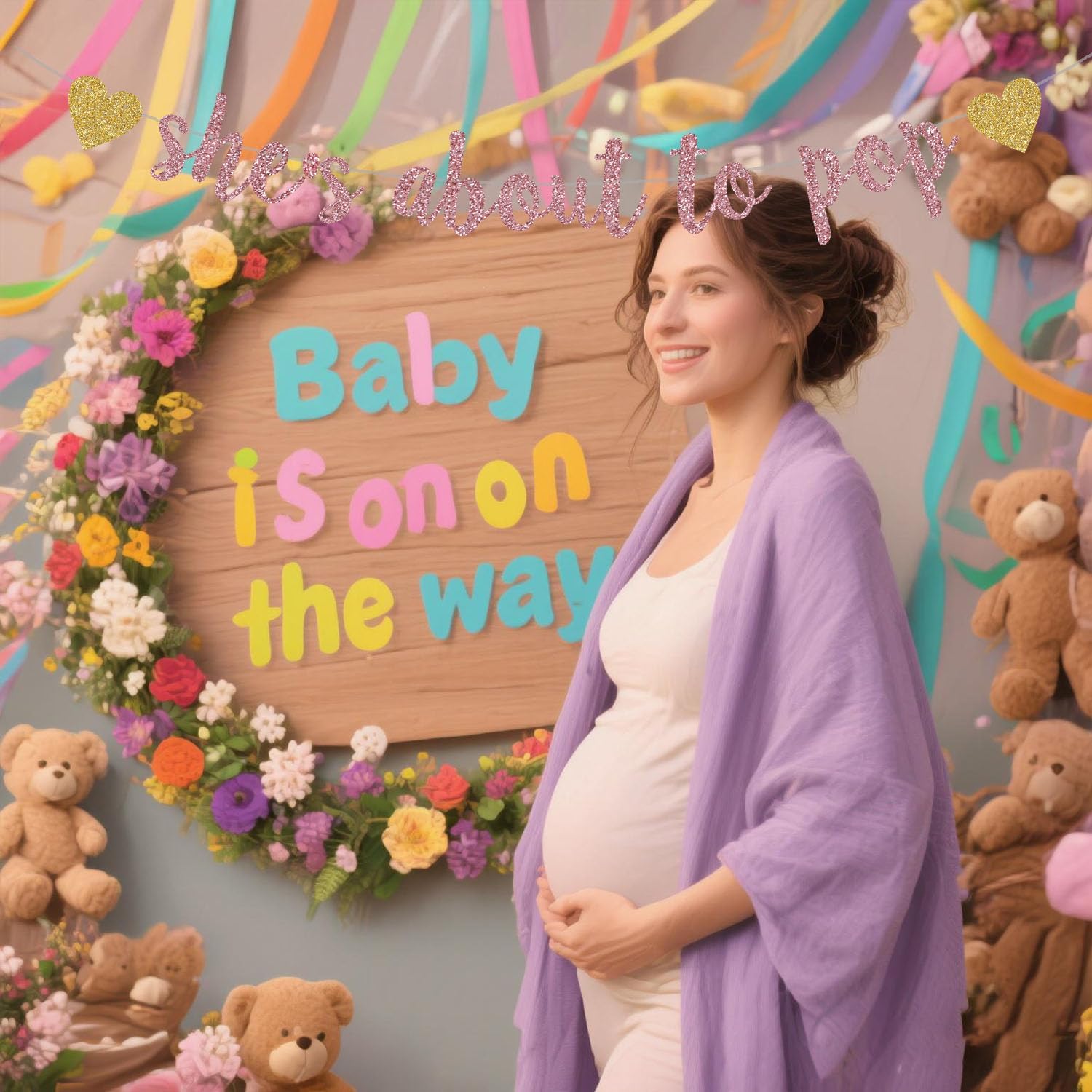 She's About to Pop Banner,Rose - Party Banner Gold recensie en prijs