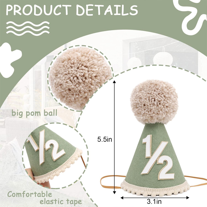 1/2 Birthday Hat Mini Cone Hat - Party Hat Cone recensie en prijs