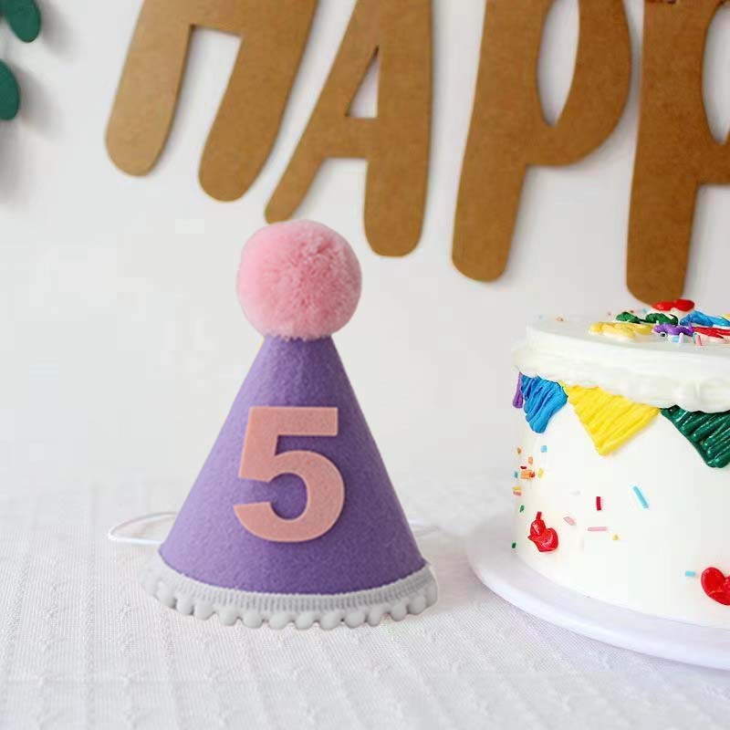 Purple Birthday Hat 1 2 3 4 5  - Party Hat Cone recensie en prijs