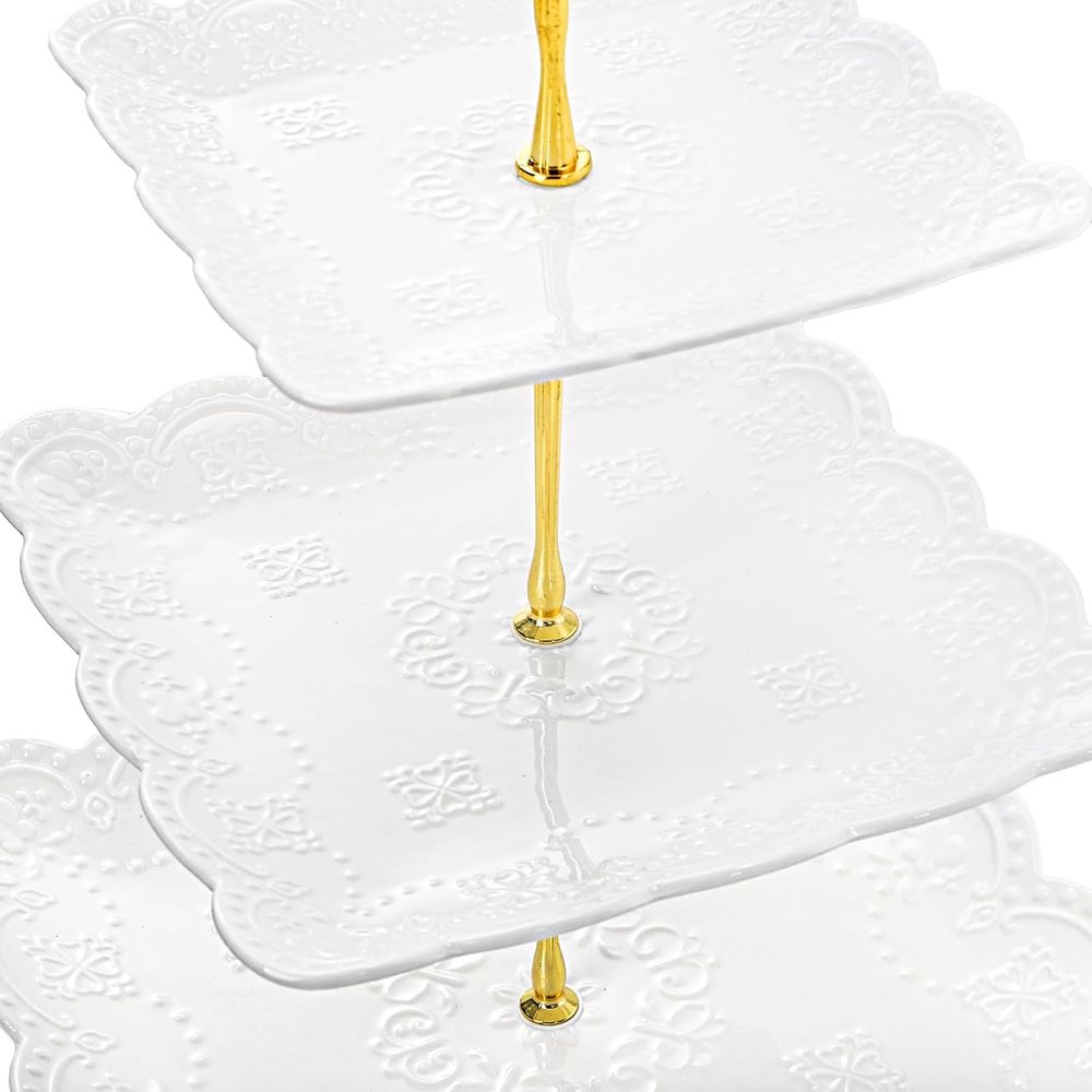2 Pack 3-Tier White Ceramic Em - Cupcake Stand Tier recensie en prijs
