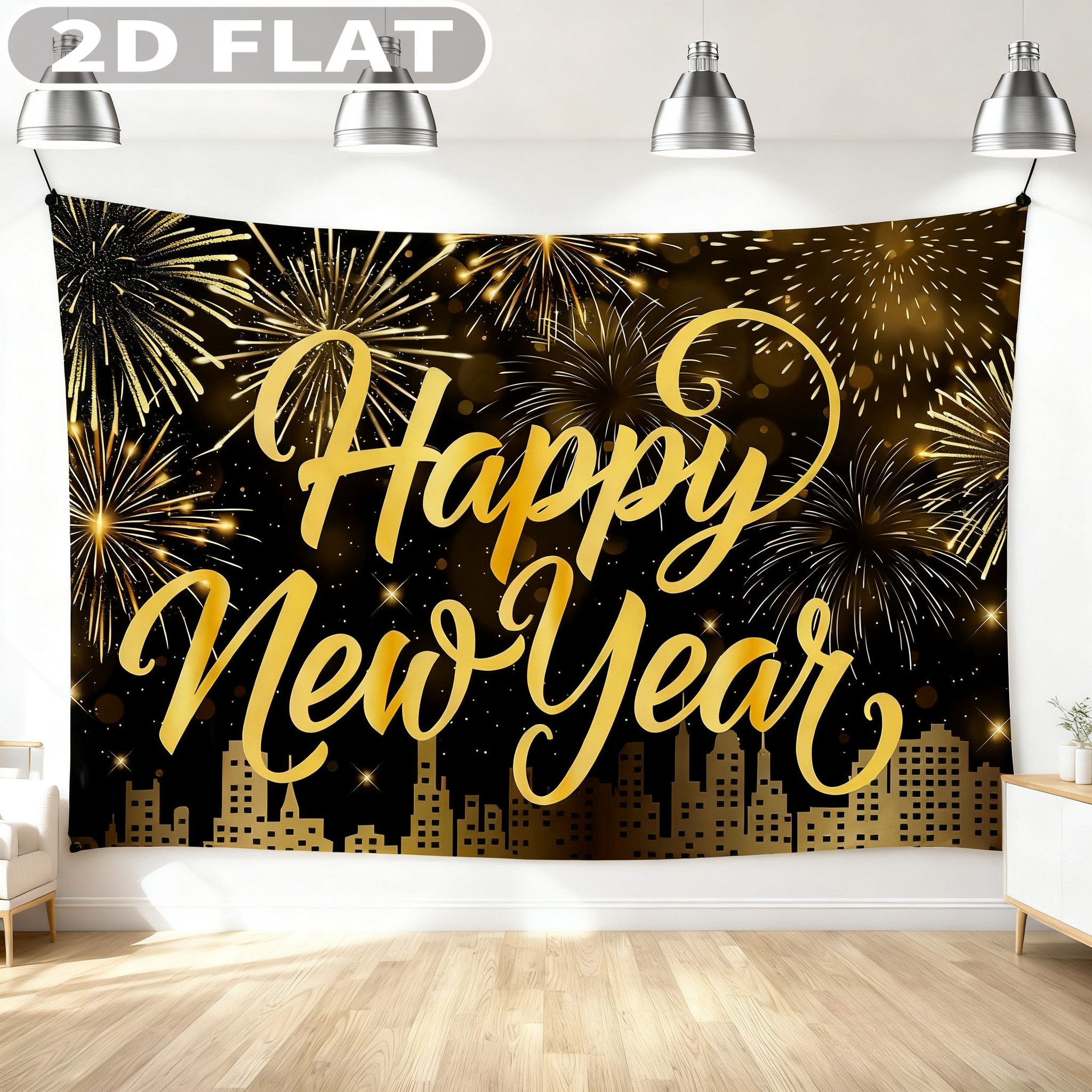 1pc Happy New Year Party Photo - Party Banner Gold recensie en prijs