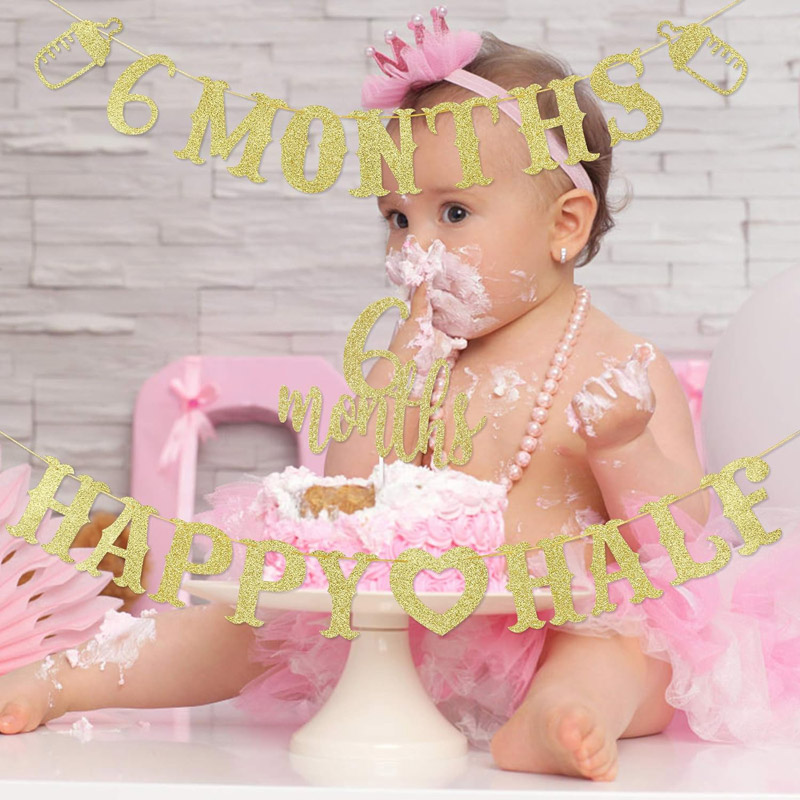 6 month Banner Happy Half Bann - Party Banner Gold recensie en prijs