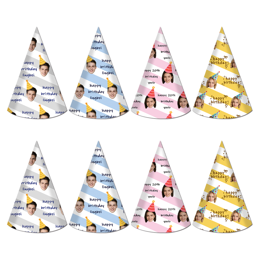 8pcs Custom Text and Photo Fac - Party Hat Cone recensie en prijs