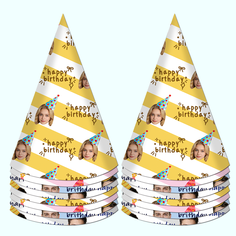 8pcs Custom Text and Photo Fac - Party Hat Cone recensie en prijs