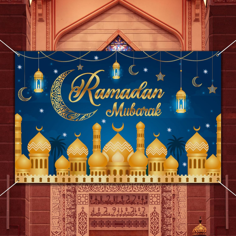 VIKAMA Ramadan Mubarak Blue Go - Party Banner Gold recensie en prijs