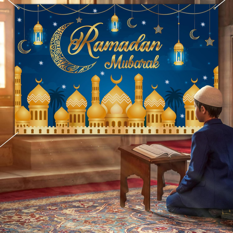 VIKAMA Ramadan Mubarak Blue Go - Party Banner Gold recensie en prijs