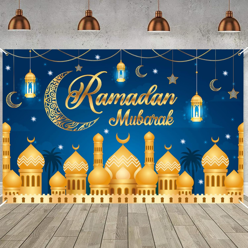VIKAMA Ramadan Mubarak Blue Go - Party Banner Gold recensie en prijs