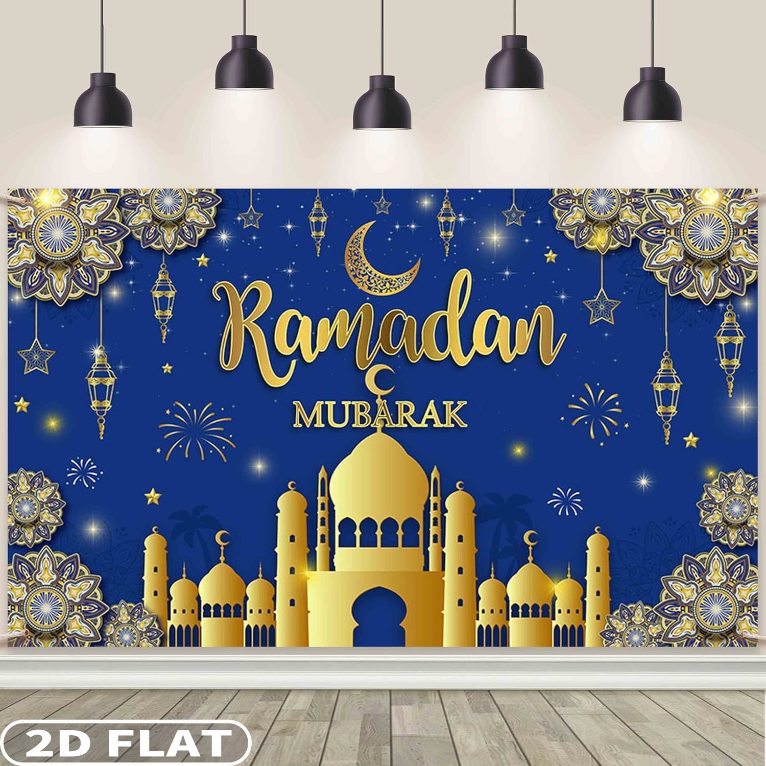 2D FLAT 1pc Ramadan Mubarak Fe - Party Banner Gold recensie en prijs