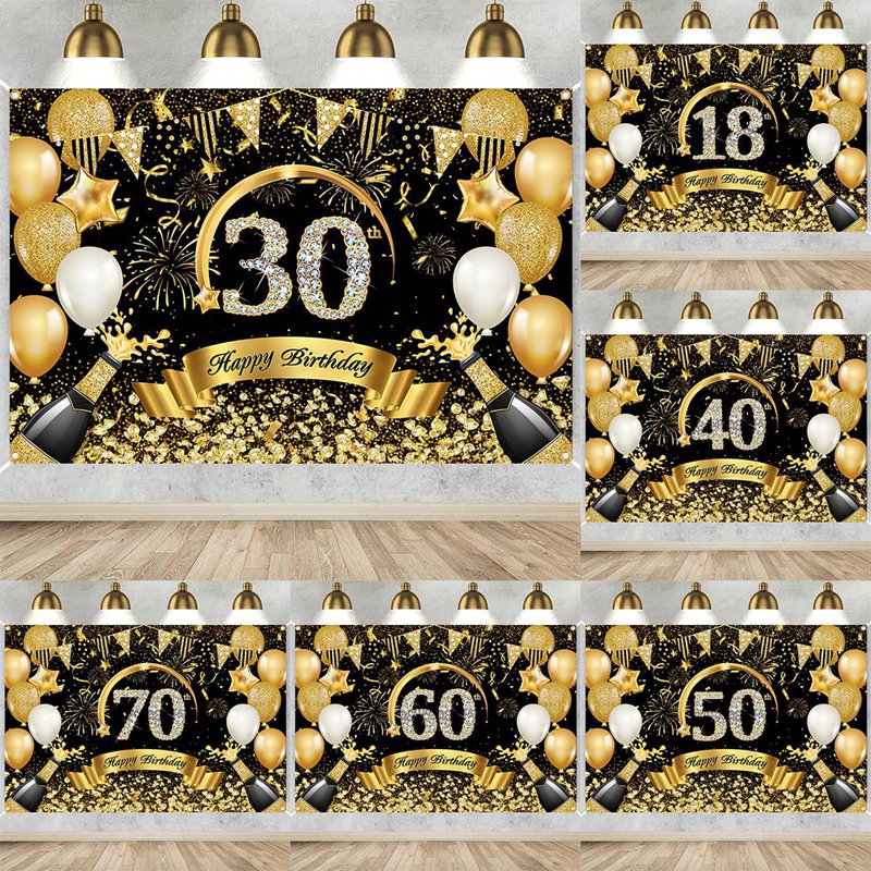 Happy 30th 40th 50th Birthday  - Party Banner Gold recensie en prijs