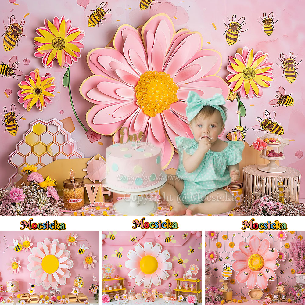 Mocsicka Sweet Daisy Girl Birt - Dessert Table Backdrop recensie en prijs
