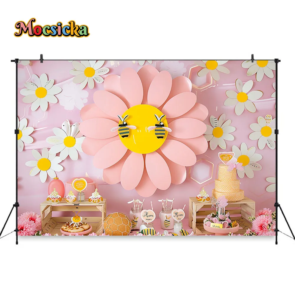 Mocsicka Sweet Daisy Girl Birt - Dessert Table Backdrop recensie en prijs